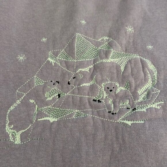 Northern Reflections Polar Bears Sweater XXL Purple White Collar - Picture 5 of 7